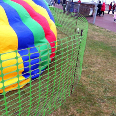 True Products Green Plastic Safety Barrier Mesh Fence Netting - Standard Grade 80gsm - 1m x 25m - 5