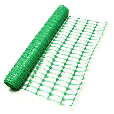 True Products Green Plastic Safety Barrier Mesh Fence Netting - Standard Grade 80gsm - 1m x 50m