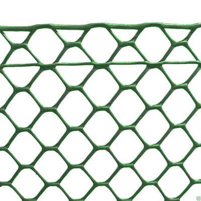 True Products Green Rigid Plastic Mesh Garden Fence - 25mm x 28mm Hexagon Mesh - 1m x 12m - 3
