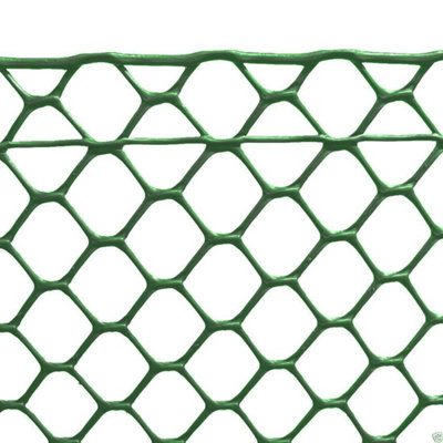 True Products Green Rigid Plastic Mesh Garden Fence - 25mm x 28mm Hexagon Mesh - 1m x 6m