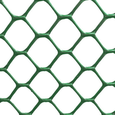 True Products Green Rigid Plastic Mesh Garden Fence - 25mm x 28mm Hexagon Mesh - 1m x 6m - 4