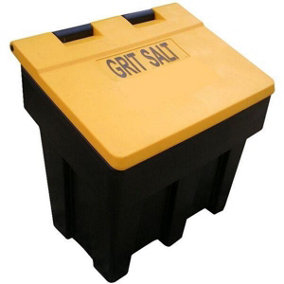 True Products Grit Salt Bin - Black With Yellow Lid- 250kg (200L)
