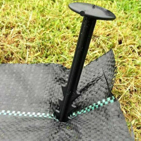 True Products Ground Cover Fabric Fleece Membrane Fixing Pins - Black 150mm PP6 Plastic Anchor Pegs - 10 Pack