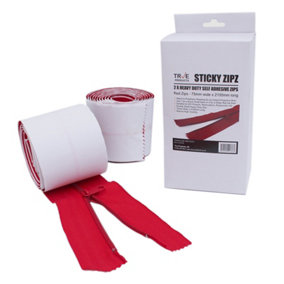 True Products Heavy Duty Self Adhesive Zips - Create Your Own Dust Door (2 in Pack)
