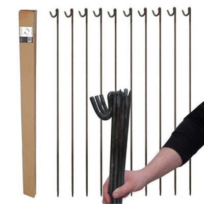 True Products Heavy Duty Steel Temporary Fencing Pins 10mm x 1250mm Pack of 10
