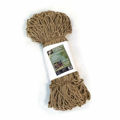 True Products Jute Heavy Duty Pea & Bean Netting For Climbing Plants 100% Natural & Biodegradable 100mm - 2m x 5m