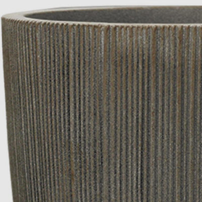 True Products Milan Tall Ruffled Plant Pot 37x37x48 - Sandstone