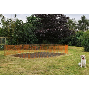 True Products Orange 5.5kg Plastic Safety Barrier Mesh Fence Netting 1m x 50m & 10 Metal Fencing Pins 10mm