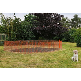 True Products Orange Plastic Safety Barrier Mesh Fence Netting 1m x 25m & 10 Metal Fencing Pins