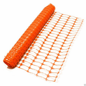 True Products Orange Plastic Safety Barrier Mesh Fence Netting - Heavy Duty Grade 110gsm - 1m x 50m