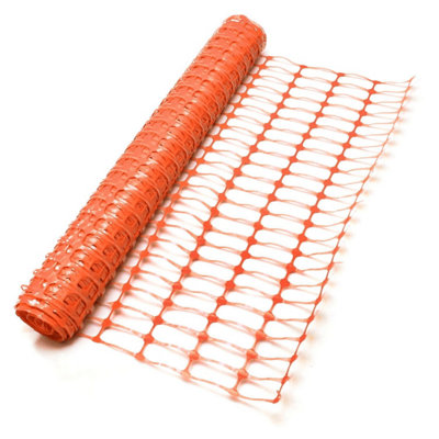 True Products Orange Plastic Safety Barrier Mesh Fence Netting - Standard Grade 80gsm - 1m x 50m