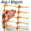 True Products Orange Plastic Safety Barrier Mesh Fence Netting - Standard Grade 80gsm - 1m x 50m