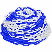 True Products Plastic Barrier Chain Safety Decorative Garden Fence Blue & White - 15m