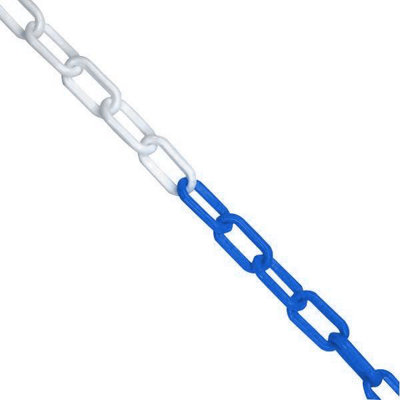 True Products Plastic Barrier Chain Safety Decorative Garden Fence Blue & White - 25m