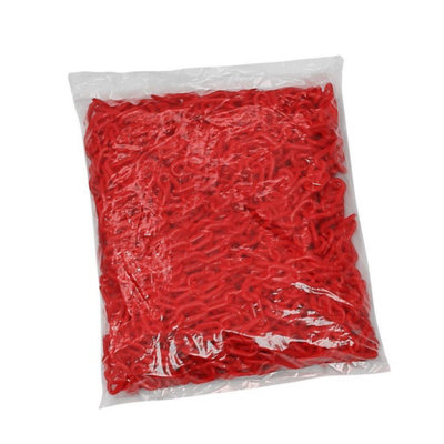 True Products Plastic Barrier Chain Safety Decorative Garden Fence Red - 5m