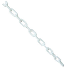 True Products Plastic Barrier Chain Safety Decorative Garden Fence White - 10m