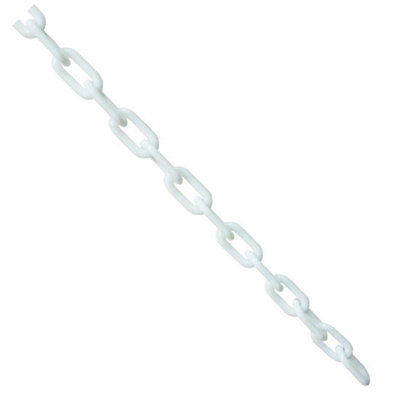 True Products Plastic Barrier Chain Safety Decorative Garden Fence White - 25m