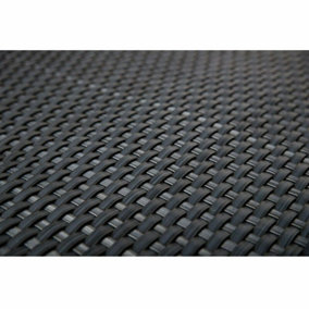 True Products Poly Rattan Weave Artificial Screening Fencing Balcony - 1m x 1m - Grey
