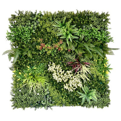 True Products Premium Artificial Green Plant Living Wall Panel 1m x 1m Gala B DIY at B&Q