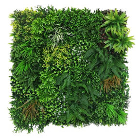 True Products Premium Artificial Green Plant Living Wall Panel 1m x 1m - Spring
