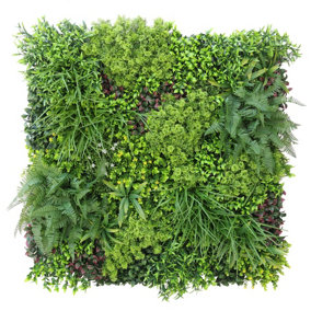 True Products Premium Artificial Green Plant Living Wall Panel 1m x 1m - Tuscany