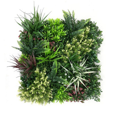 True Products Premium Artificial Green Plant Living Wall Panel 50cm x 50cm - Carnival A