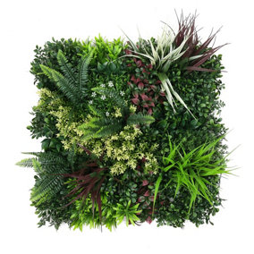 True Products Premium Artificial Green Plant Living Wall Panel 50cm x 50cm - Carnival C