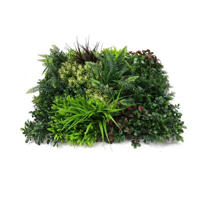 True Products Premium Artificial Green Plant Living Wall Panel 50cm x 50cm - Carnival D