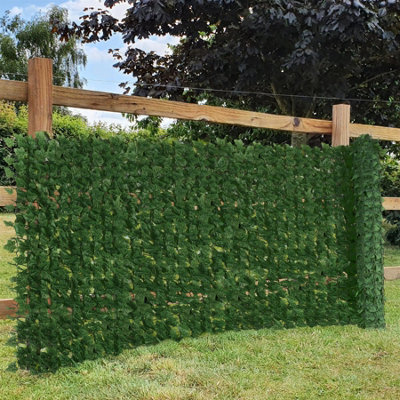True Products Premium Artificial Ivy Leaf Hedge Garden Fence Privacy Screening Dark Green - 1.5m x 3m