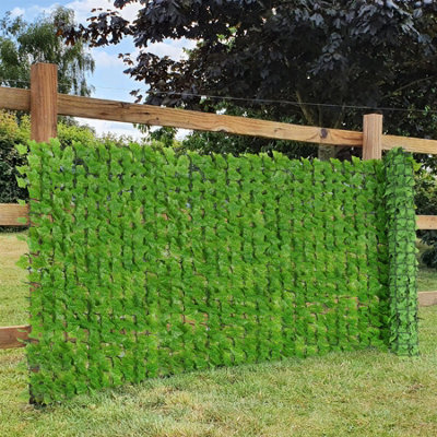 True Products Premium Artificial Ivy Leaf Hedge Garden Fence Privacy Screening Light Green - 1.5m x 3m
