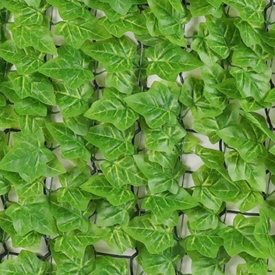 True Products Premium Artificial Ivy Leaf Hedge Garden Fence Privacy Screening Light Green - 1.5m x 3m