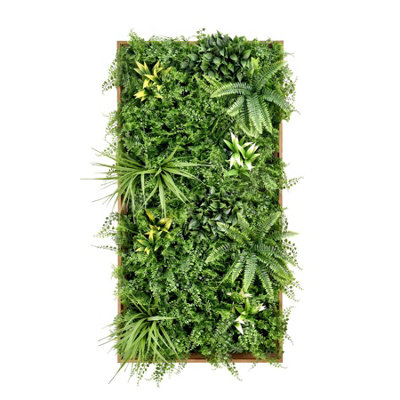 True Products Premium Artificial Living Wall Framed Art Panel 100cm x 50cm Wood Effect PVC Frame