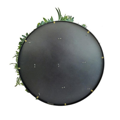 True Products Premium Artificial Living Wall ROUND Framed Art Panel 80cm Diameter Black Metal Frame - 4