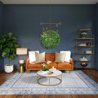 True Products Premium Artificial Living Wall ROUND Framed Art Panel 80cm Diameter Black Metal Frame - 6