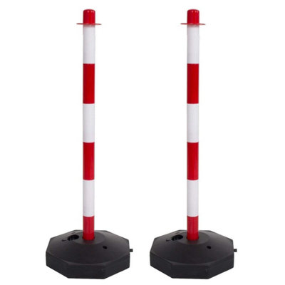 True Products Support Posts and Base for Plastic Chain - Red & White x 2