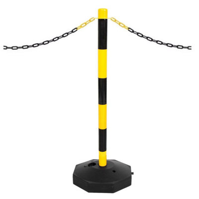 True Products Support Posts and Base for Plastic Chain - Yellow & Black x 1