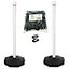 True Products Support Posts & Plastic Chain Barrier Set - 2 x White Posts & 5m Black Chain