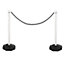 True Products Support Posts & Plastic Chain Barrier Set - 2 x White Posts & 5m Black Chain