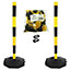 True Products Support Posts & Plastic Chain Barrier Set - 2 x Yellow and Black Posts & 5m Matching Chain
