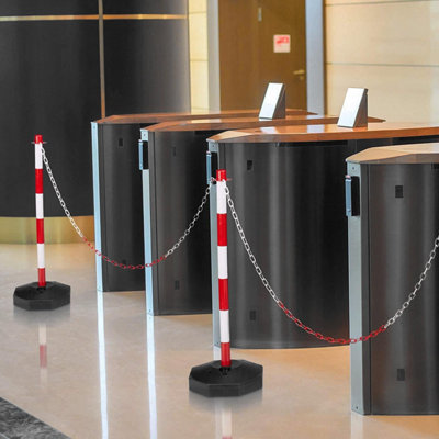 True Products Support Posts & Plastic Chain Barrier Set - 4 x Red ...