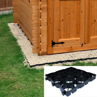 True Products TruePave 8ft x 6ft Shed Base Kit  - 48 Interlocking Plastic Grids With Weed Fabric