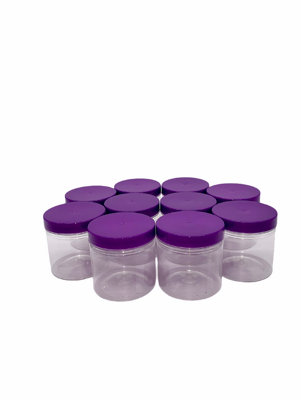 Truenova Set of 10 x 250ml Small Round Plastic Storage Jars Kitchen ...
