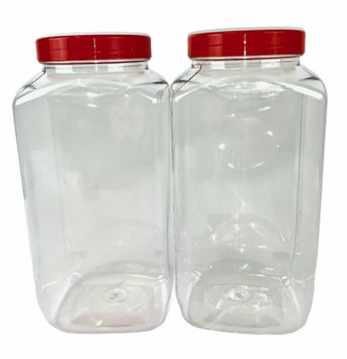 Truenova Set of 2 x 4.5L X Large Plastic Storage Jars Kitchen/Garage ...