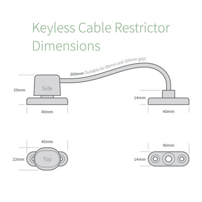 TruMAX Keyless Cable Restrictor (5 Pack) - White
