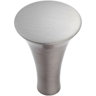 Trumpet Cupboard Door Knob 25mm Diameter Satin Nickel Cabinet Handle