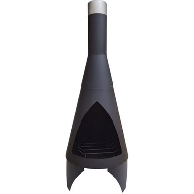 TRURO 120CM CONTEMPORARY BLACK CHIMINEA