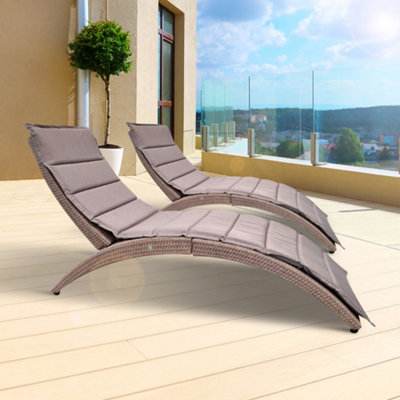 Rattan effect sun discount lounger