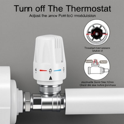 TRV radiator thermostat head, thermostatic heating valve control, 6 ...