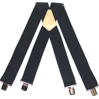 TS Men's Heavy Duty Plain Black Trouser Work Braces