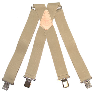 TS Men's Heavy Duty Plain Khaki Trouser Work Braces